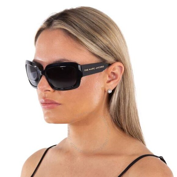 Marc Jacobs MARC 574/S 0807 IR Sunglasses Black Square Frame, Grey Lenses - Picture 3 of 11